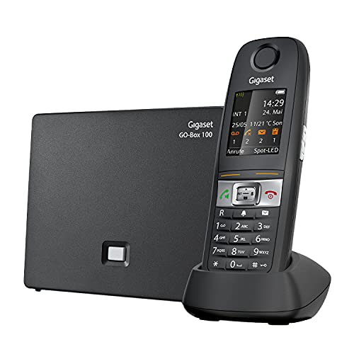 Gigaset E630A GO - Schnurloses Analog & IP-Telefon mit Anrufbeantworter - stossfest, staubresistent, wasserabweisend (IP65)- Vibrationsalarm - einfache Lautstärkeregelung, schwarz