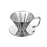 Kaffeefilterhalter, Kaffee Handfilter Edelstahl Kaffee Dauerfilter Wiederverwendbarer V60 Kaffeetropfer