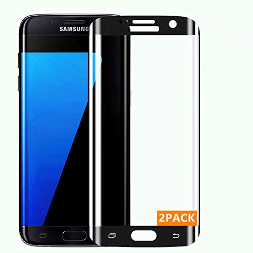 Haikingmoon Galaxy S7 Edge Panzerglas Schutzfolie [2 Stück],[Blasenfrei] [Voller Displayschutz] Panzerfolie Anti-Kratzen Panzergläser Glas Folie für Samsung Galaxy S7 Edge [Schwarz]