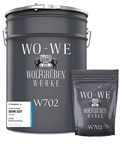 WO-WE 2K Epoxidharz Farbe Garagenfarbe Bodenbeschichtung W702 Kieselgrau - 5Kg