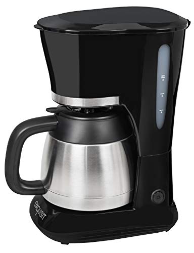 Exquisit KA 6501 sw | Kaffeeautomat | 800 Watt | Filterkaffeemaschine | Thermoskanne | Tropfstopp | Kaffeemaschine Edelstahl | schwarz