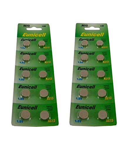 Eunicell AG13 Knopfzellen-Batterien, Alternativbezeichnung G13 / SR44 / LR44 / A76 / V13GA / PX76A / 357, 40 Stück]