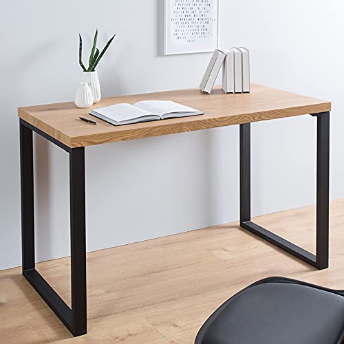 riess-ambiente.de Design Schreibtisch Oak Desk 120cm Eiche Optik Vintage Metallgestell schwarz Schminktisch Tisch Bürotisch