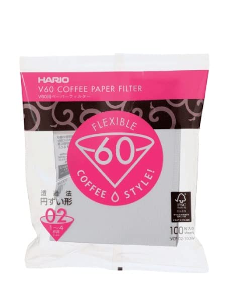Hario Papierfilter weiß / Filtertüten Misarashi, mittel für VCF-02, 100 Stück