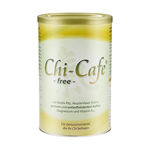 Chi-Cafe free 250 g Dose I Getränkepulver mit grünem und entkoffeiniertem Kaffee, Reishi-Pilz, Ballaststoffen, Kokos, Magnesium und Vitamin B12 I vegan I 50 Tassen