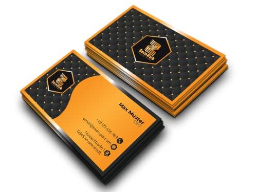 Premium Visitenkarten personalisiert (85x55mm), Premium Papier, hochwertiger Druck, hohe Qualität, selbst gestalten für Business, Unternehmen, Startup & privat (Luxury Gold)
