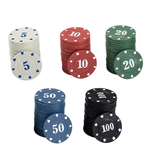 NUOBESTY 100 X Poker Roulette Casino Chips Plastikzählzähler Spielmarken