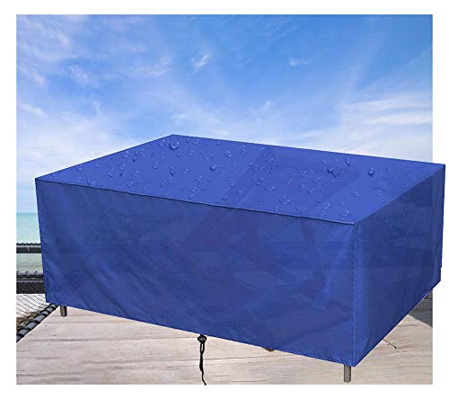 Gartenmöbel Abdeckung,Rechteckig wasserdichte Schutzhülle, für Gartentisch Sitzgruppe Gartenlounge (210D Oxford Gewebe,218x218x30cm,Blau)