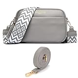 YISUOHOOM Kleine Handtasche Damen Umhängetasche Crossbody Bag Messenger-Bags Bags for Women Grau Mit Kreditkartenfach und 2 Arten von Schultergurten