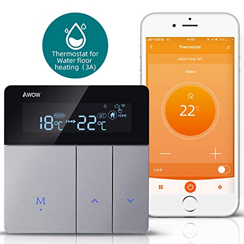AWOW Smart Home Thermostate WiFi Temperaturregler Wandthermostat Intelligente Heizungssteuerung für Fussbodenheizung Wasser Heizung Kompatibel Alexa,Google Assistant,APP Smart Life(Wasser Heizung，3A)