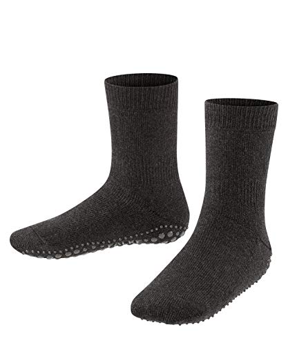 FALKE Kinder Hausschuh-Socken Catspads, Baumwolle, 1 Paar, Grau (Asphalt Mel. 3180), 39-42