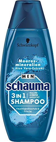 Schauma Men Shampoo 3in1 Feuchtigkeitsschutz & Frische Meeresmineralien + Aloe Vera-Extrakt , 400 ml