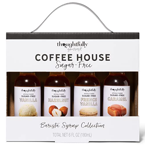 Thoughtfully Gourmet Kaffee-Sirup Geschenkset - Zuckerfreie Kaffee-Toppings mit 4 verschiedenen Geschmacksrichtungen - 4 x 45 ml