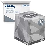 Kleenex Kosmetiktücher / Taschentücher Box 8834 - weich, robust und saugfähig - 12 x 88 (1056 Papiertaschentücher) weiß, 2-lagig, parfümfrei