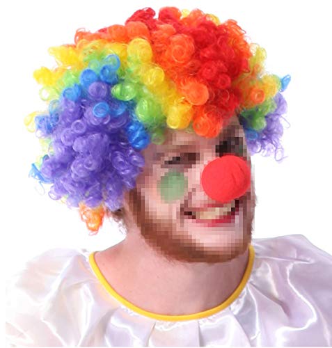 VKI® Clown Perücke und Nase für Erwachsene Kinder Halloween Party