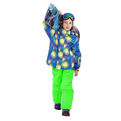 Lvguang Kinder Mountain Jacke Outdoor Funktion Wasserdicht Winddicht Kapuze Atmungsaktiv Ski Sportswear & Ski Pants (Grün#2, Asia 2XL)