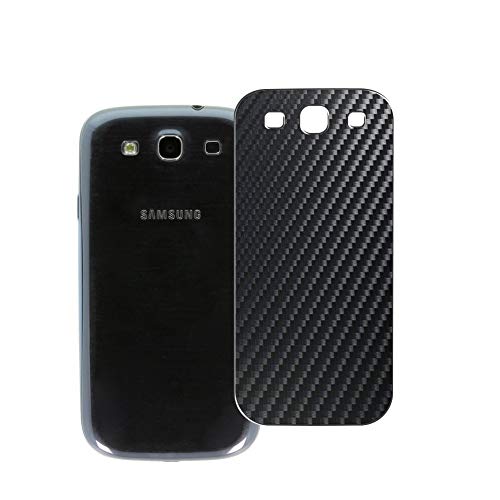 Vaxson 2 Stück Rückseite Schutzfolie, kompatibel mit Samsung I9301I Galaxy S3 Neo, Backcover Skin - Carbon Schwarz [nicht Panzerglas/nicht Front Displayschutzfolie]