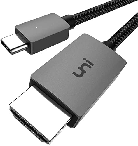 uni USB C auf HDMI Kabel 4K [Geflochten, Aluminiumlegierung] USB Typ C auf HDMI Kabel (Thunderbolt 3 kompatibel) kompatibel mit iPad Pro/Air, MacBook, Galaxy, Huawei P40 u.s.w - 1,8m