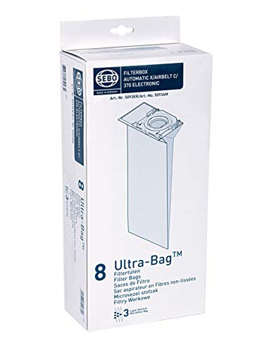Sebo 5093ER Filterbox für Sebo Automatic X/ XP, Airbelt C, 370, G / 3-lagig mit Hygienedeckel/ 8 Ultra Bags
