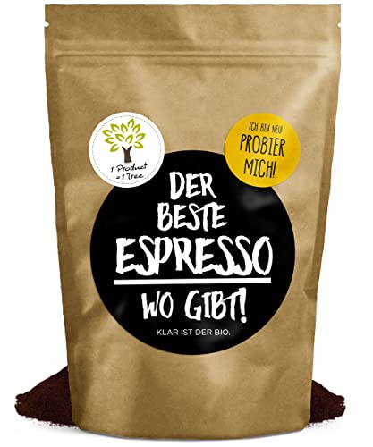 DER BESTE ESPRESSO WO GIBT! - 250g (Bohne) - Premium Bio Espresso - Fairtrade & Organic - Perfekte Crema - vollmundig im Geschmack - FRISCHE RÖSTUNG