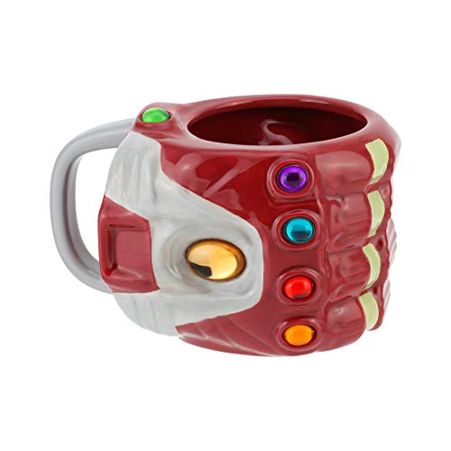 Paladone PP6599MAEG Nano Gauntlet Shaped Mug Marvel Avengers: Endgame 3D-Trinkbecher aus Keramik, Übergröße, Dolomit, Rot