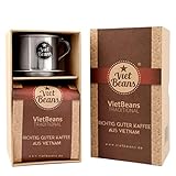 VietBeans Traditional - Schönes Kaffeegeschenk in fester Verpackung - Gemahlener Röstkaffee - 250g Kaffee und Kaffeefilter - Geschenkidee für Kaffeeliebhaber