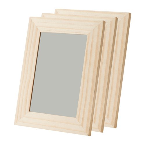 IKEA 3X ALBRUNNA Bilderrahmen 13x18 cm (Bildmass 10x15) Holz unbehandelt - ideal zum Basteln und dekorieren