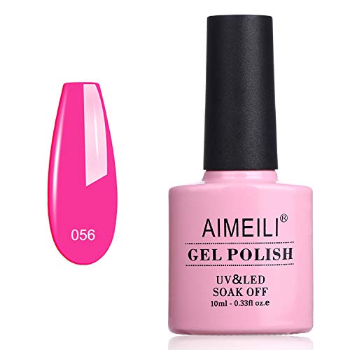 AIMEILI UV LED Gellack ablösbarer Gel Nagellack Gel Nail Polish - Neon Peachy Pink (056) 10ml