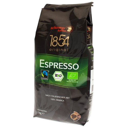 Schirmer Kaffee Espresso Fairtrade, Bio, ganze Bohnen, Kaffeebohnen, 1000g