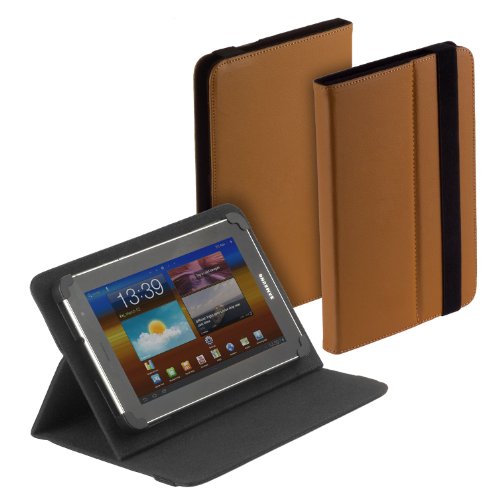 yayago Tablet Book-Style Tasche in Braun mit Standfunktion - Ultra Flach - für Telekom Tablet Puls
