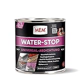 MEM Water Stop,Universalabdichtung und Feuchtigkeitssperre,Optimal geeignet für die Innen-und Außenanwendung, Lösemittel-, silikon-und bitumenfrei, Dichtet sofort, Grau, 1kg ,Verpackung kann abweichen