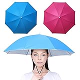 Yangshine 2 x Regenschirmhut mit Gummiband, Outdoor-Angelschirm, faltbar, Kopfbedeckung, Regenschirmhut, Farbe: Nr. 1, 69 cm