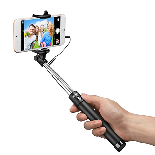 Alfort Selfie Stick, Verstellbare Selfie Stange ohne Akku mit Kabel Selfiestick kompatibel mit iPhone 11 Pro Max XS X 8 7 Plus 6s 6 Samsung Galaxy S10 S9 S8 S7 Smartphone Handy