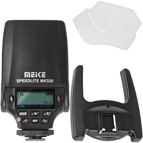 Meike Speedlite MK-320S TTL-Blitzgerät, Aufsteckblitz kompatibel mit Sony Kameras mit Multi Interface Shoe inkl. Aufsteckdiffusor