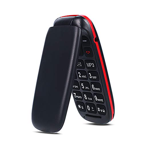 ukuu Klapphandy 1,8' GSM Mobiltelefon Dual SIM Seniorenhandy ohne Vertrag mit großen Tasten und Batterie mit großer Kapazität Kinderhandy - Schwarz