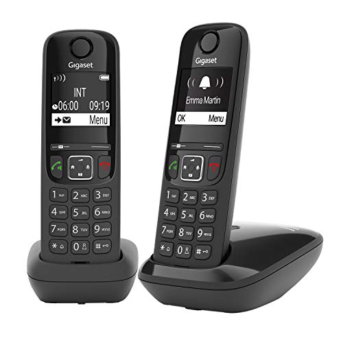 Gigaset AS690 Duo - 2 Schnurlose Telefone - großes, kontrastreiches Display - brillante Audioqualität - einstellbare Klangprofile - Freisprechfunktion - Anrufschutz, schwarz