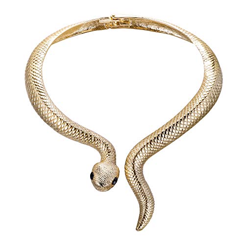 EVER FAITH Damen Vintage Stil Schlange Tier Lätzchen Choker Chunky Aussage Kragen Halskette Goldene Farbe (Stil1)