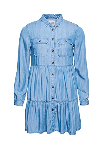 Superdry Damen Tiered Shirt Dress Kleid, Blau (Light Indigo Used 3GK), S (Herstellergröße:10)