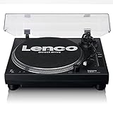 Lenco L-3818 Plattenspieler mit Direktantrieb - DJ Plattenspieler - Pitch Control - 33 und 45 U/min - Stereo Vorverstärker - USB - RCA Line-Out - Digitalisierung via PC - Schwarz, L-3818BK
