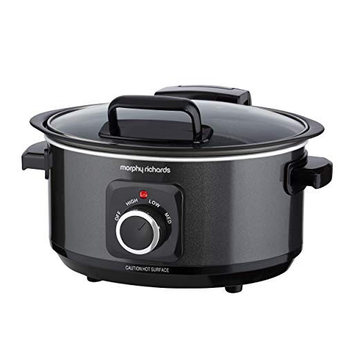 Morphy Richards 461020 6.5L Slow Cooker with Hinged Lid, 163 W, Black