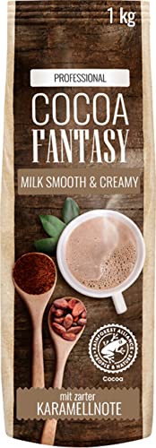 Cocoa Fantasy Milk Smooth & Creamy, 1kg Kakao Pulver für cremige heiße Schokolade, Trinkschokolade mit Karamellnote, 14% Kakaoanteil