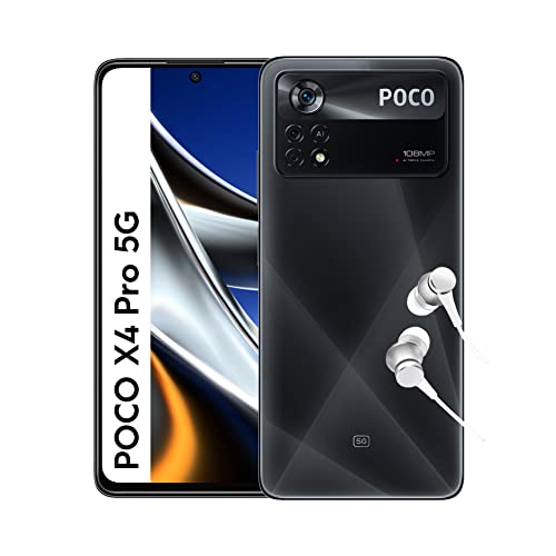 POCO X4 Pro 5G Smartphone+Kopfhörer,8+256GB Handy ohne Vertrag, 6.67' 120Hz AMOLED DotDisplay, Alexa Hands-Free, 108MP Triple Kamera, 5000mAh,Laser Black(DE Version+2 Jahre Garantie+Amazon Exclusive)