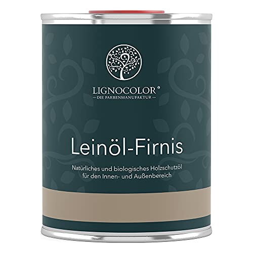 Lignocolor Leinöl-Firnis | Holzöl für den Innen- und Außenbereich | natürlicher Holzschutz (1L, Natur)