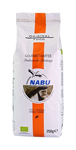 NABU Kaffee - Gourmet Kaffee Italienische Röstung ganze Bohne, 250 g