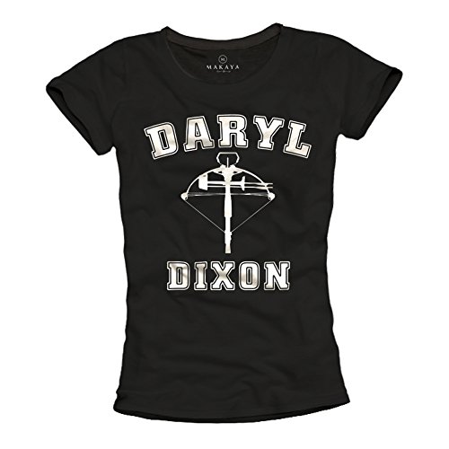 Walking Dead T-Shirt für Damen Aufdruck Daryl Dixon schwarz Größe L