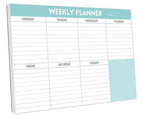 Wochenplanerblock - Abreißplanerblock mit Tagesplan & Kalender, 52 Blatt, 100gsm Papier, undatierte wöchentliche To-Do-Liste, 25,4x17,8cm