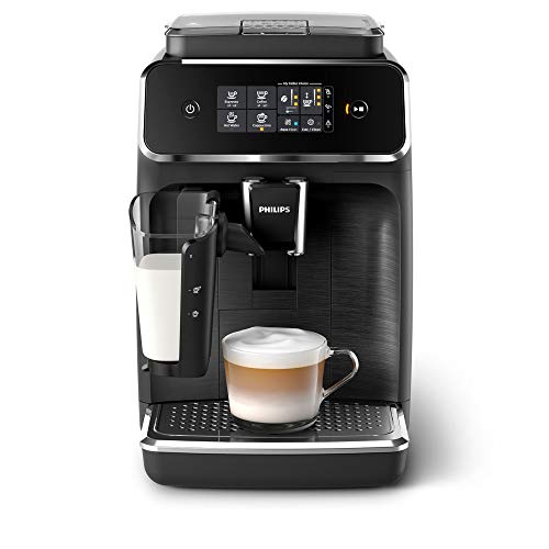 Philips Series 2200 Kaffeevollautomat - 3 Kaffeespezialitäten, SensorTouch Oberfläche, AquaClean Filter, LatteGo Milchsystem, Mattschwarz (EP2232/40)