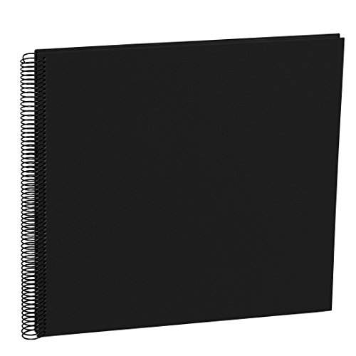 Semikolon (352903) Spiral Album Large black (schwarz) - Spiral-Fotoalbum mit 50 Seiten u. Efalin-Einband -Spiralfotobuch mit schwarzem Fotokarton