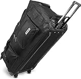 Hochwertige robuste Reisetasche mit Rollen Jumbo Big-Travel 80-150 Liter mit bis zu 3 Rollen Neue Generation von normani Farbe Schwarz / 120 Liter