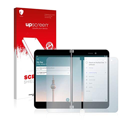 upscreen Schutzfolie kompatibel mit Microsoft Surface Duo – Kristallklar, Kratzschutz, Anti-Fingerprint